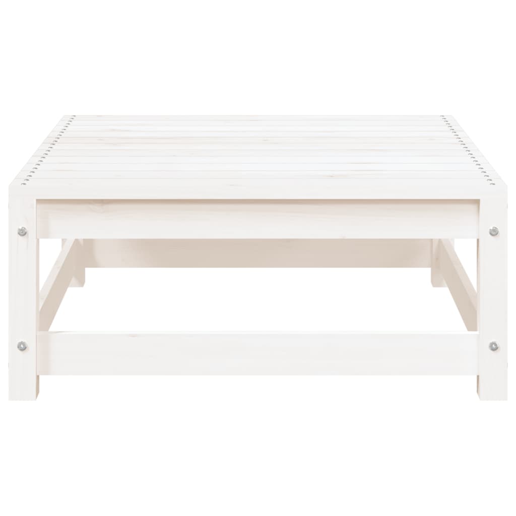 vidaXL Taburet de grădină, alb, 70x70x30 cm, lemn masiv de pin