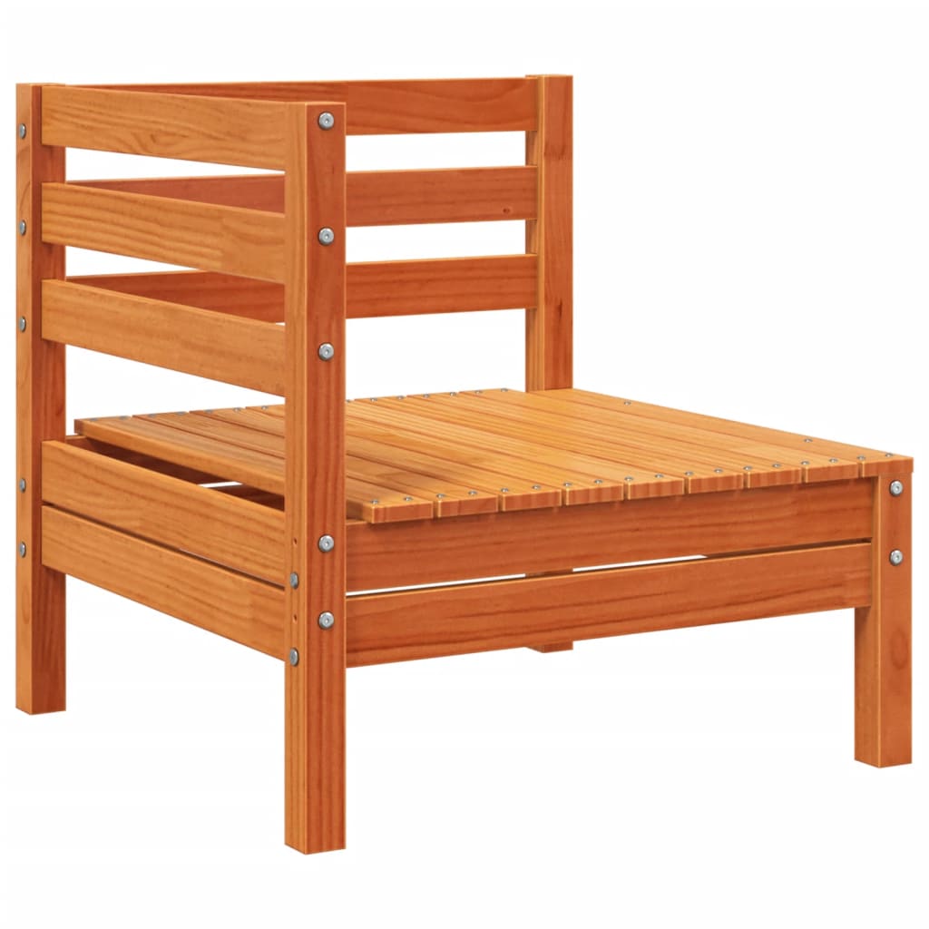 vidaXL Canapea de grădină 3 locuri/taburet, maro ceruit lemn masiv pin