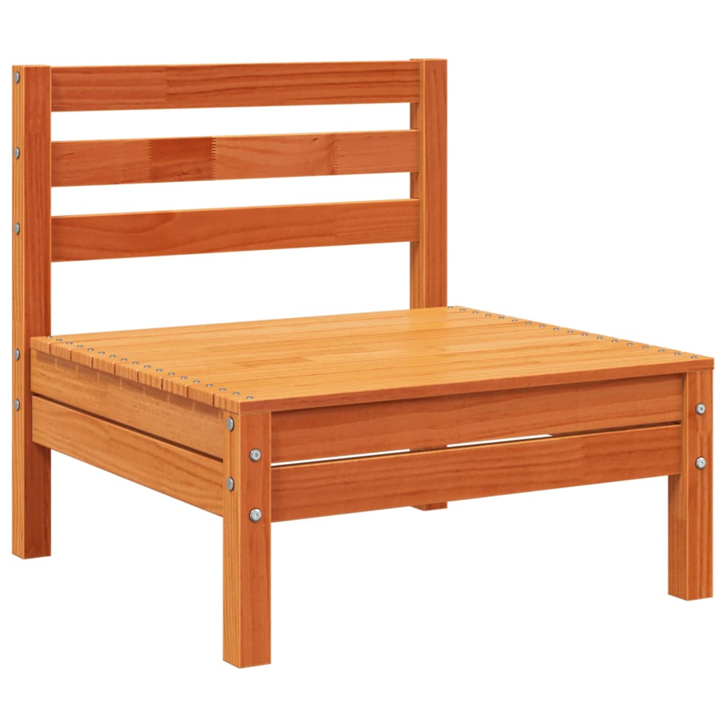 vidaXL Canapea de grădină 3 locuri/taburet, maro ceruit lemn masiv pin