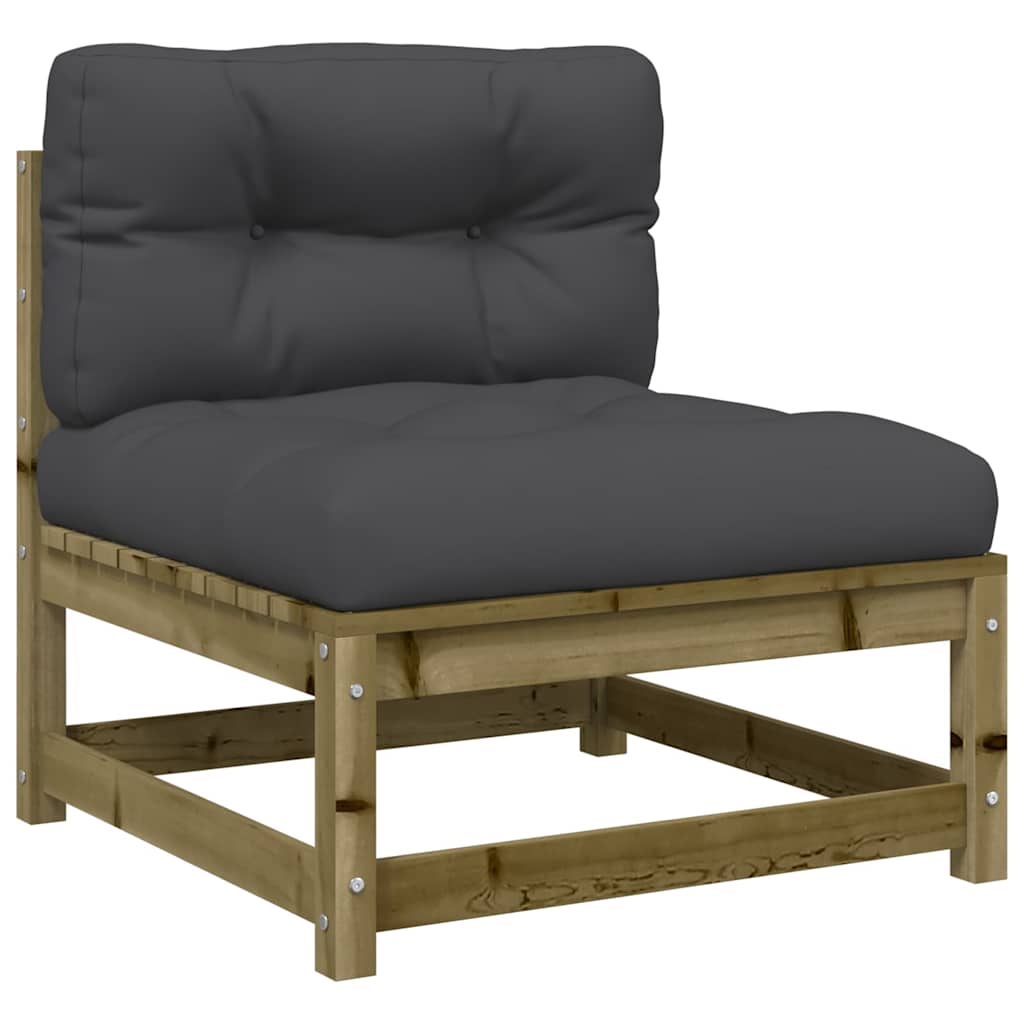 vidaXL Canapele de grădină fără cotiere, cu perne, 2 buc. vidaXL Canapele de grădină fără cotiere, cu perne, 2 buc.
