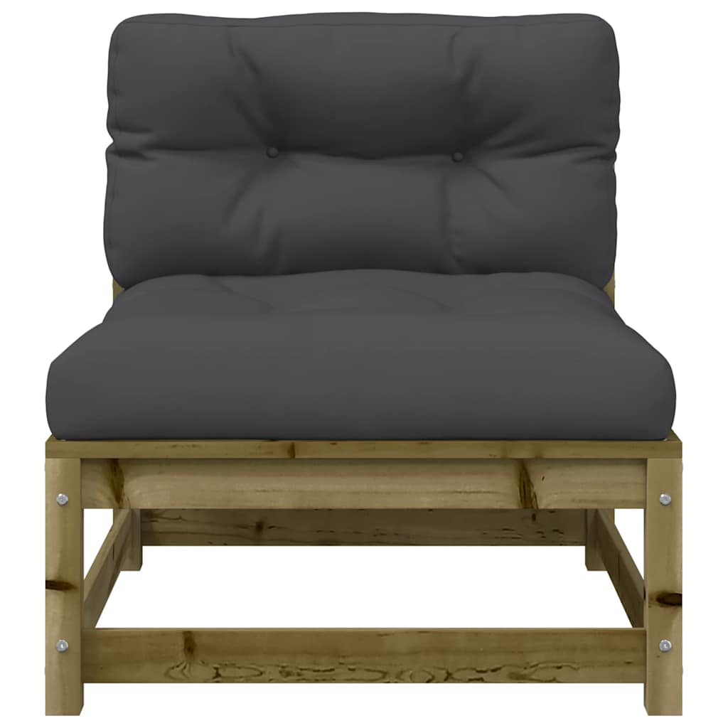 vidaXL Canapele de grădină fără cotiere, cu perne, 2 buc. vidaXL Canapele de grădină fără cotiere, cu perne, 2 buc.