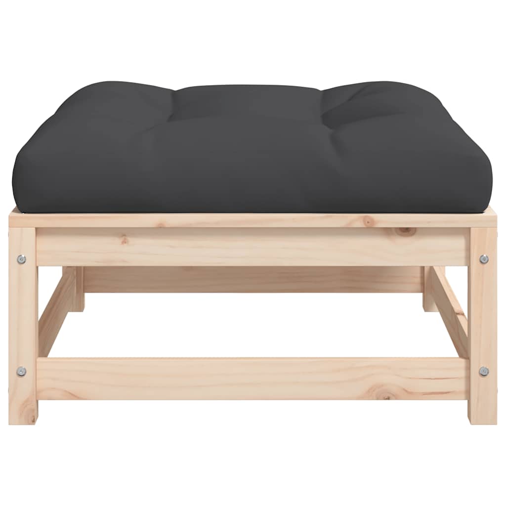 vidaXL Taburet de grădină cu pernă, lemn masiv de pin