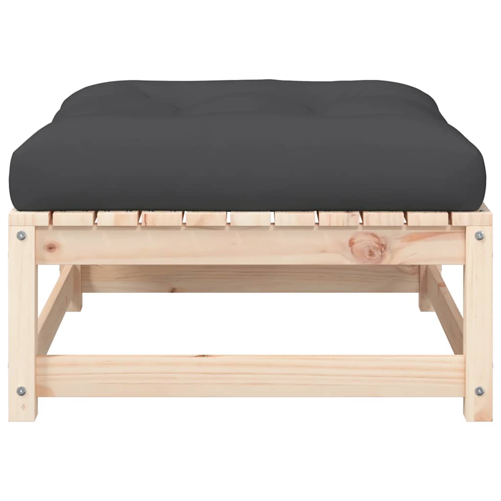 vidaXL Taburet de grădină cu pernă, lemn masiv de pin