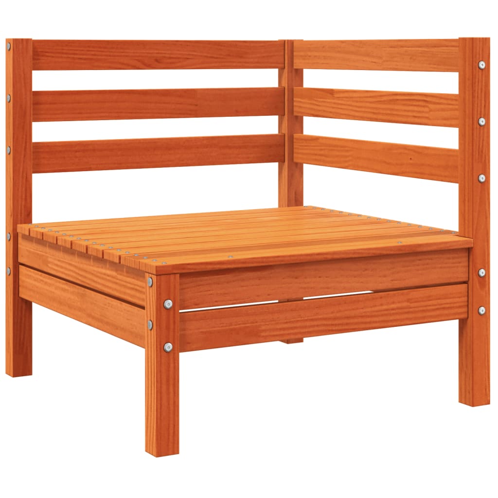 vidaXL Canapea de colț cu perne pentru grădină, maro ceruit