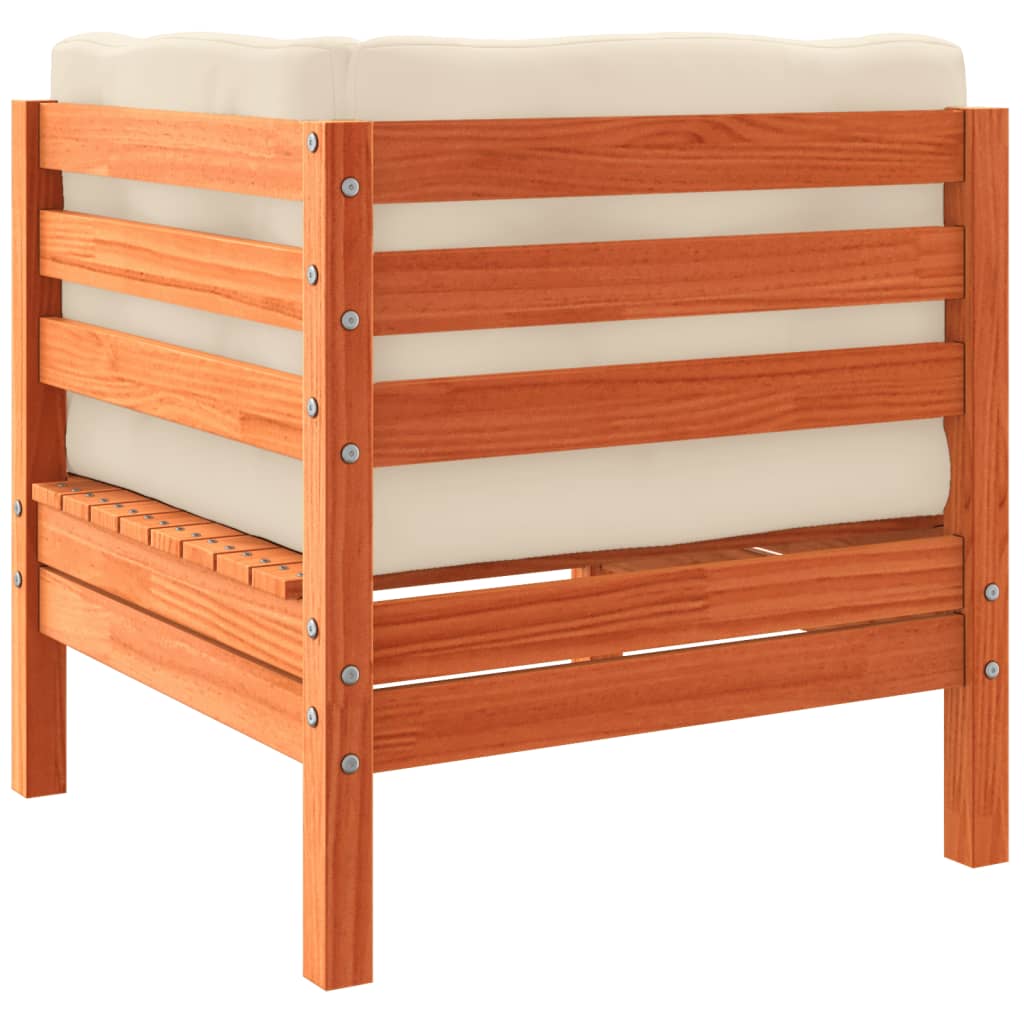 vidaXL Canapea de colț cu perne pentru grădină, maro ceruit