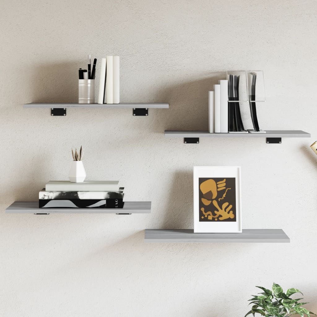 vidaXL Rafturi de perete, 4 buc., gri sonoma, 60x30x1,5 cm, lemn vidaXL Rafturi de perete, 4 buc., gri sonoma, 60x30x1,5 cm, lemn