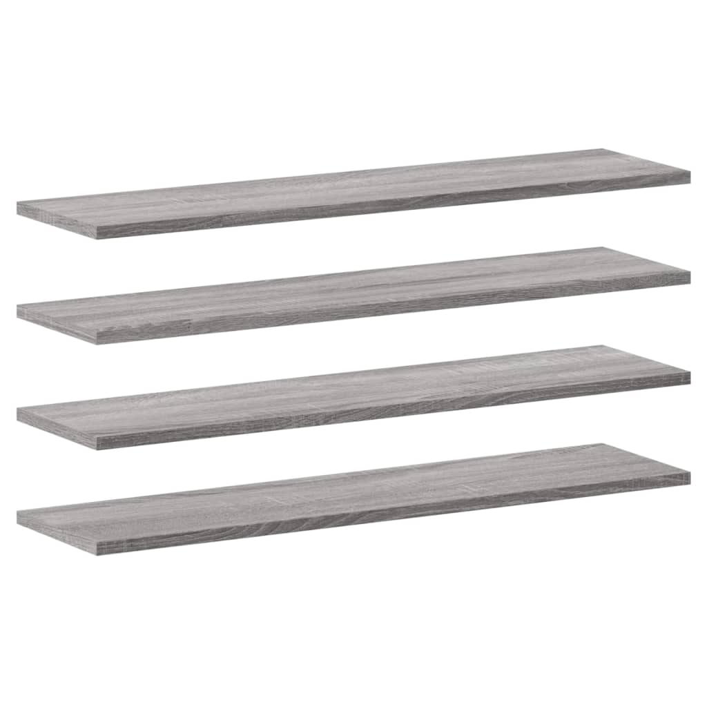 vidaXL Rafturi de perete, 4 buc., gri sonoma, 80x20x1,5 cm, lemn vidaXL Rafturi de perete, 4 buc., gri sonoma, 80x20x1,5 cm, lemn
