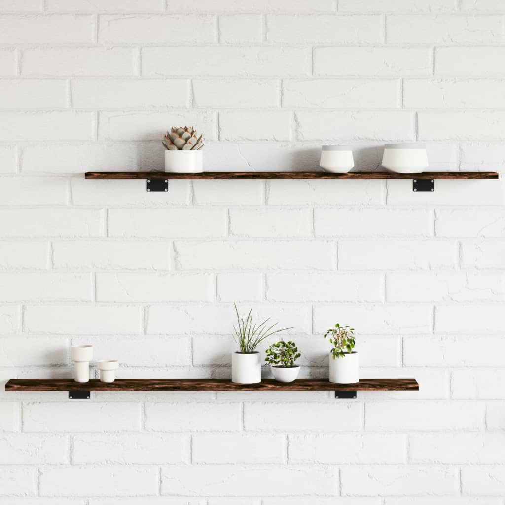 vidaXL Rafturi perete 4 buc. stejar fumuriu 100x10x1,5cm lemn compozit vidaXL Rafturi perete 4 buc. stejar fumuriu 100x10x1,5cm lemn compozit
