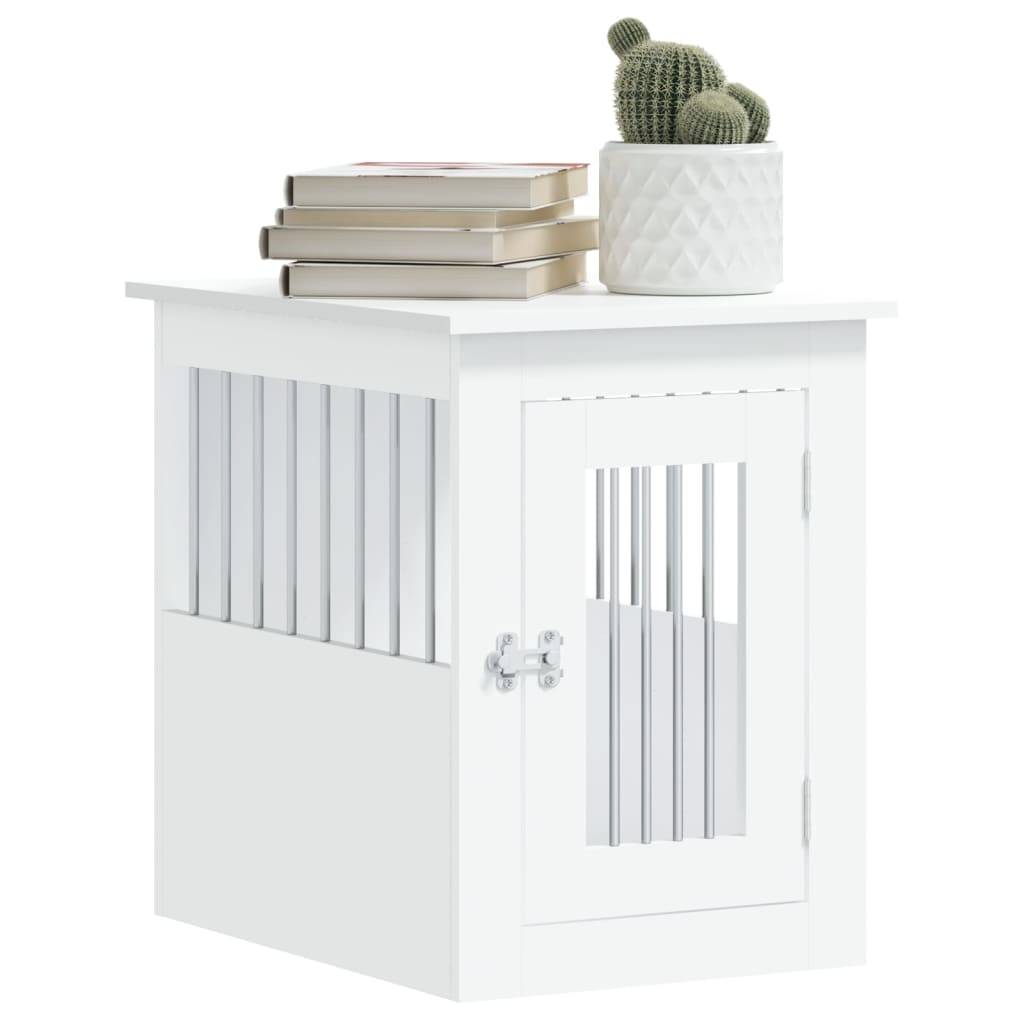 vidaXL Mobilier tip ladă pentru câini, alb, 45x62x59 cm lemn prelucrat vidaXL Mobilier tip ladă pentru câini, alb, 45x62x59 cm lemn prelucrat