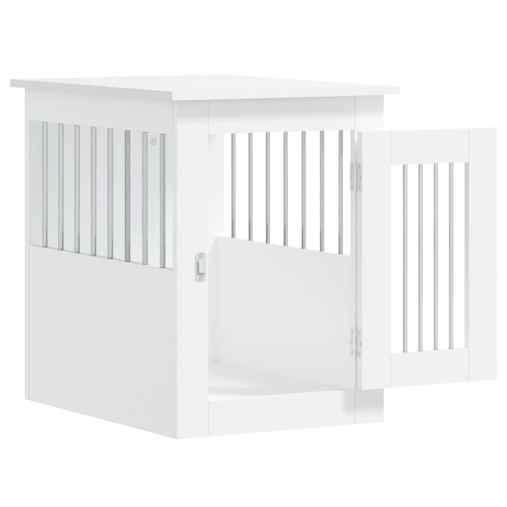 vidaXL Mobilier tip ladă pentru câini, alb, 45x62x59 cm lemn prelucrat vidaXL Mobilier tip ladă pentru câini, alb, 45x62x59 cm lemn prelucrat