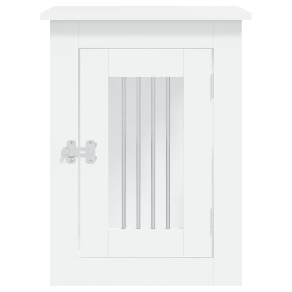 vidaXL Mobilier tip ladă pentru câini, alb, 45x62x59 cm lemn prelucrat vidaXL Mobilier tip ladă pentru câini, alb, 45x62x59 cm lemn prelucrat