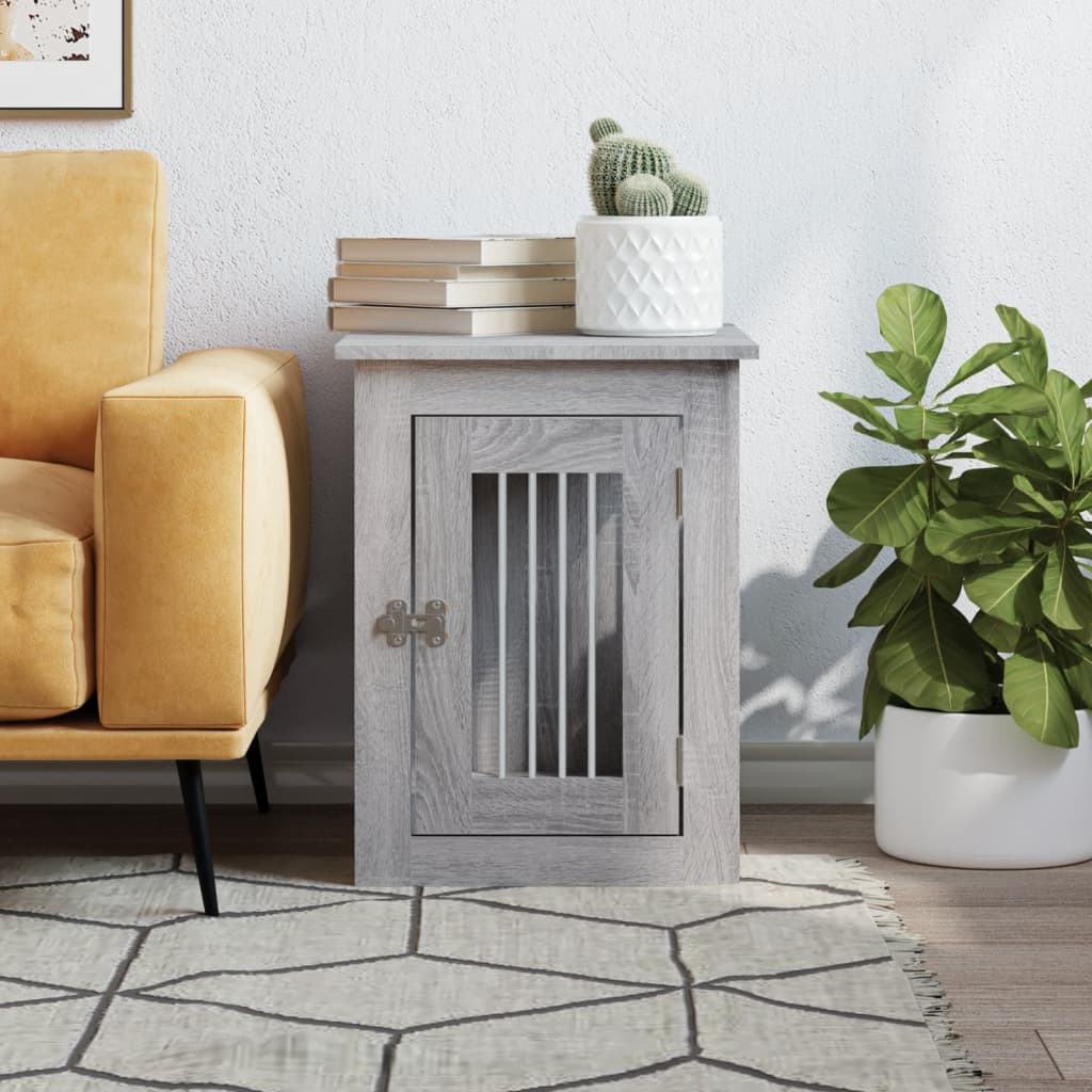 vidaXL Ladă pentru câini, gri sonoma, 45x62x59 cm, lemn prelucrat vidaXL Ladă pentru câini, gri sonoma, 45x62x59 cm, lemn prelucrat