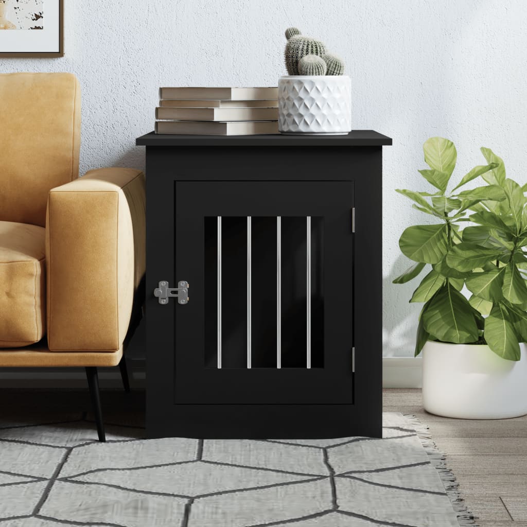vidaXL Ladă pentru câini, negru, 55x75x65 cm, lemn compozit vidaXL Ladă pentru câini, negru, 55x75x65 cm, lemn compozit