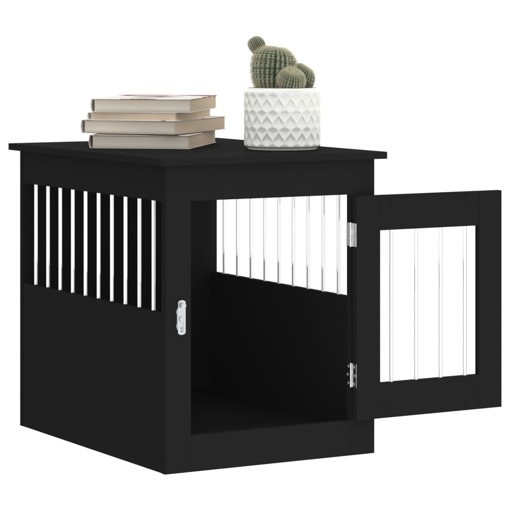vidaXL Ladă pentru câini, negru, 55x75x65 cm, lemn compozit vidaXL Ladă pentru câini, negru, 55x75x65 cm, lemn compozit