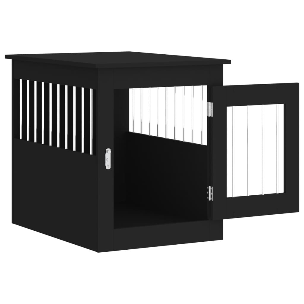 vidaXL Ladă pentru câini, negru, 55x75x65 cm, lemn compozit vidaXL Ladă pentru câini, negru, 55x75x65 cm, lemn compozit
