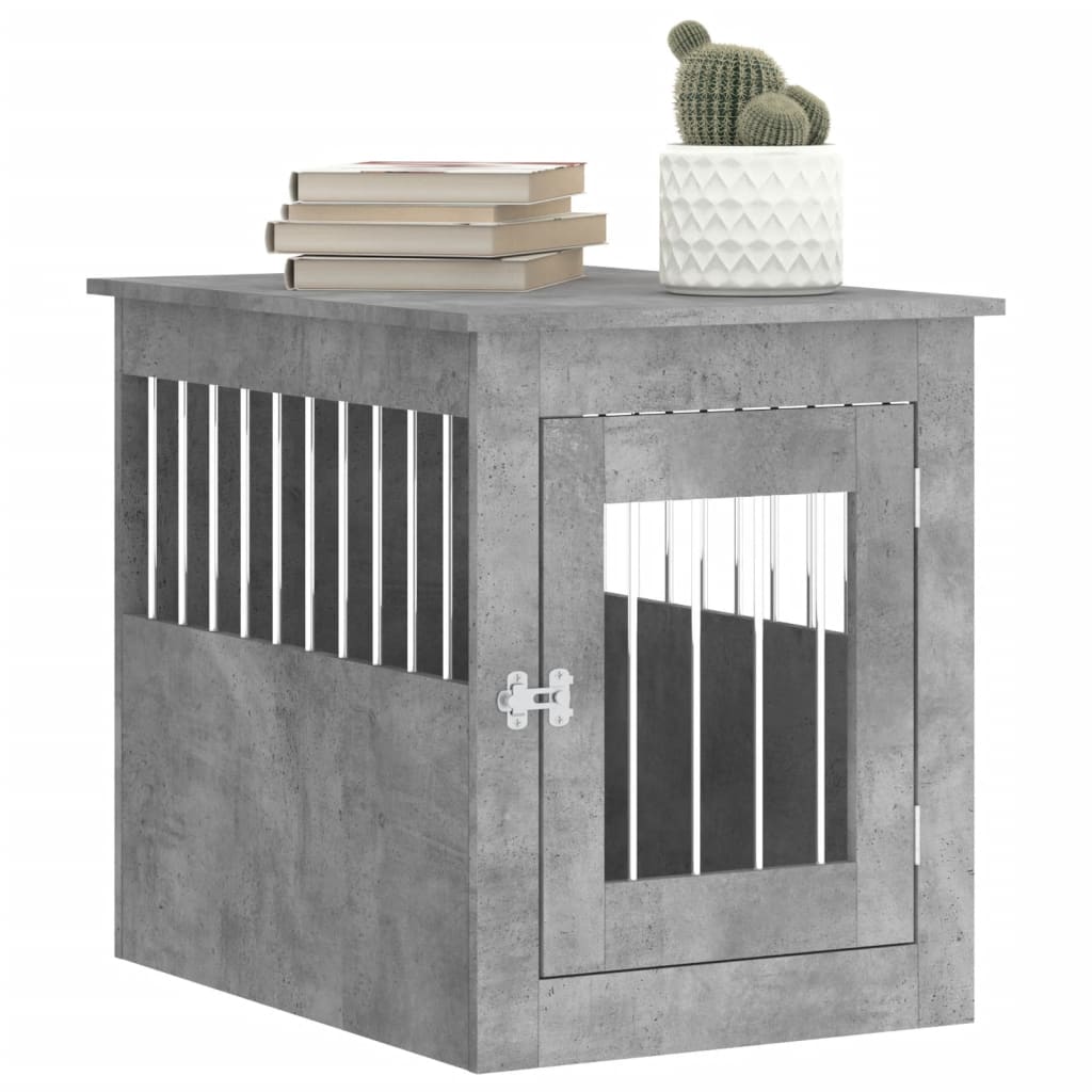 vidaXL Ladă pentru câini, gri beton, 55x75x65 cm, lemn compozit vidaXL Ladă pentru câini, gri beton, 55x75x65 cm, lemn compozit