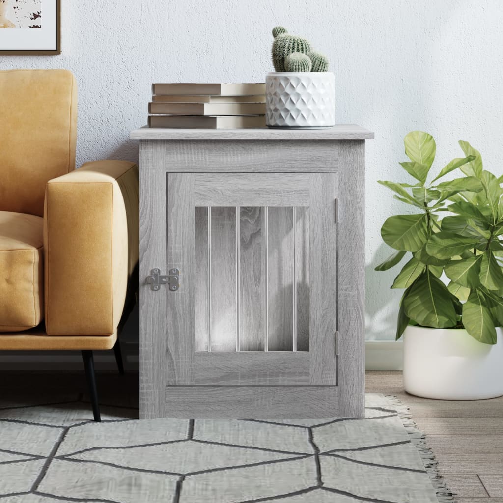 vidaXL Ladă pentru câini, gri sonoma, 55x75x65 cm, lemn compozit vidaXL Ladă pentru câini, gri sonoma, 55x75x65 cm, lemn compozit