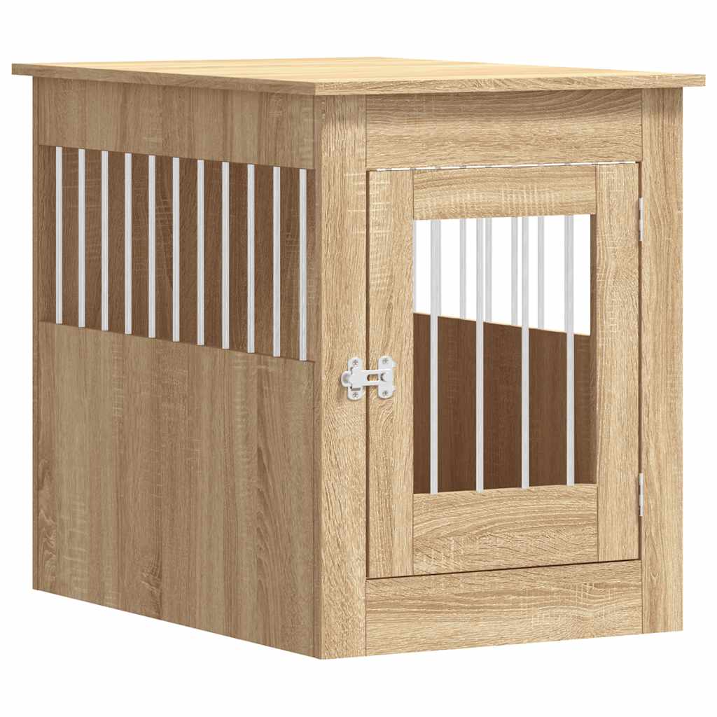 vidaXL Ladă pentru câini, stejar sonoma, 55x80x68 cm, lemn compozit vidaXL Ladă pentru câini, stejar sonoma, 55x80x68 cm, lemn compozit