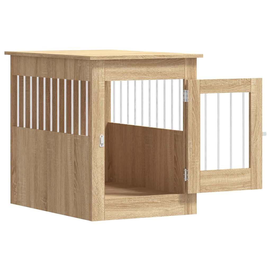 vidaXL Ladă pentru câini, stejar sonoma, 55x80x68 cm, lemn compozit vidaXL Ladă pentru câini, stejar sonoma, 55x80x68 cm, lemn compozit