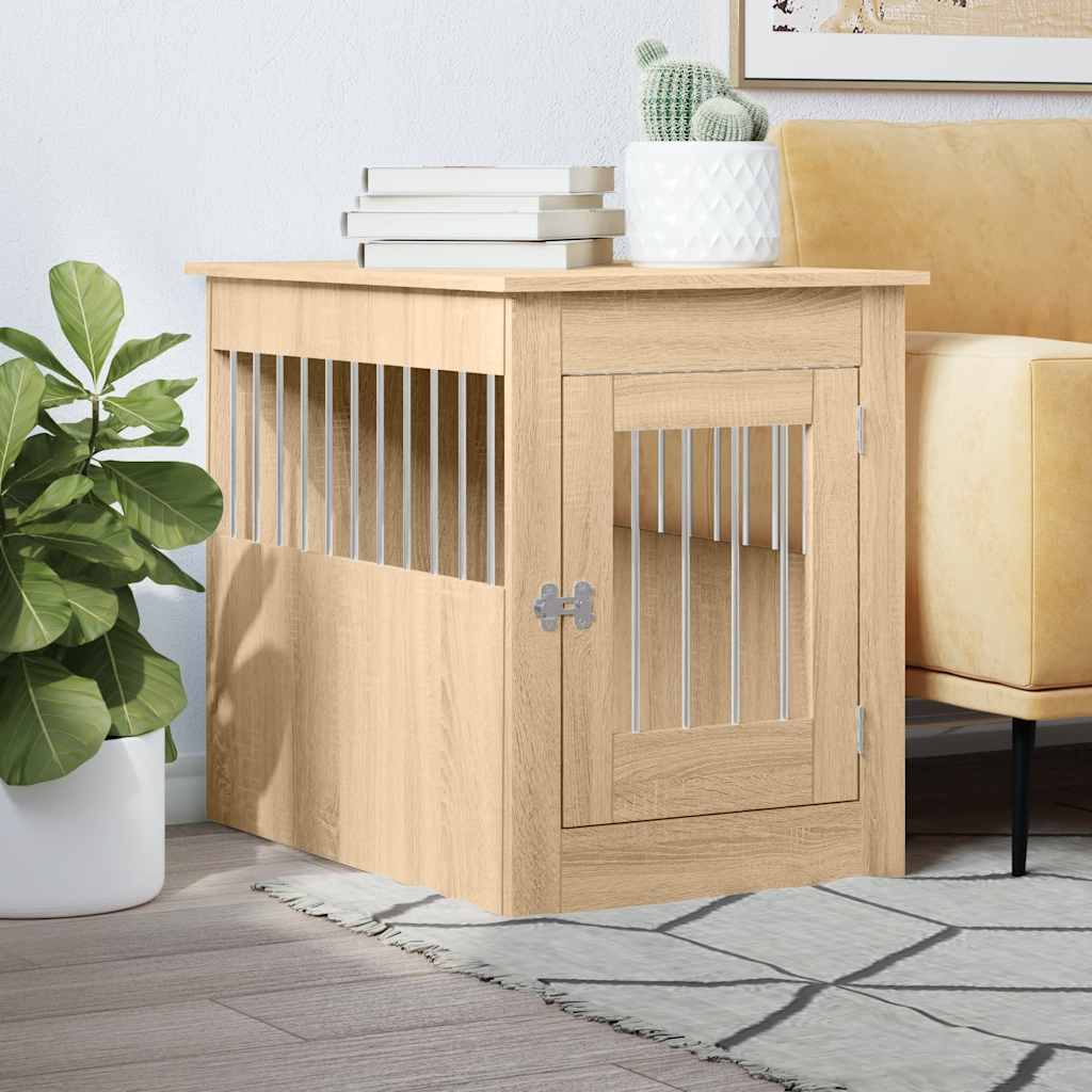 vidaXL Ladă pentru câini, stejar sonoma, 55x80x68 cm, lemn compozit vidaXL Ladă pentru câini, stejar sonoma, 55x80x68 cm, lemn compozit