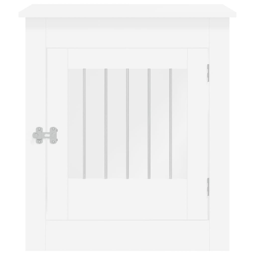 vidaXL Ladă pentru câini, alb, 64,5x80x71 cm, lemn compozit