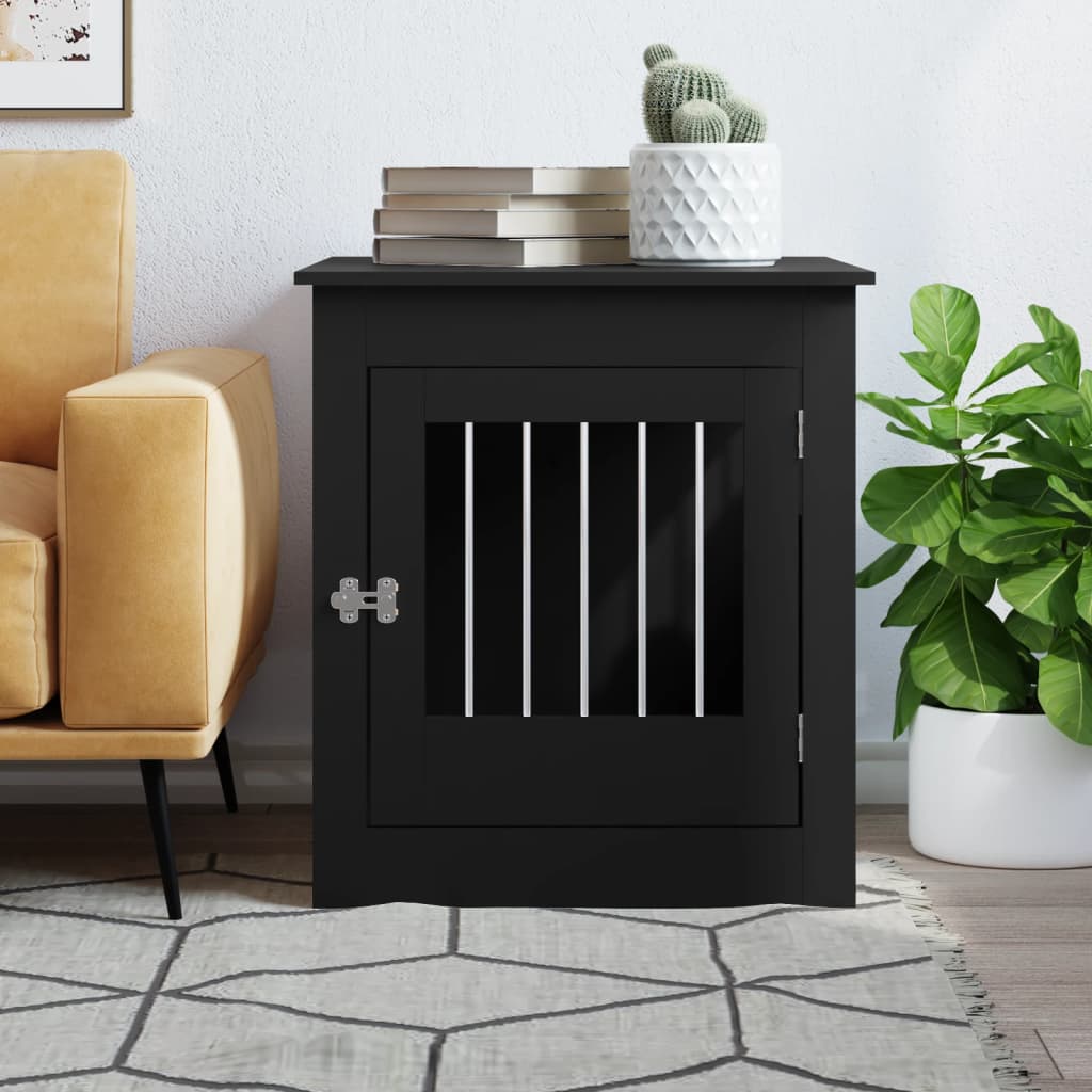 vidaXL Ladă pentru câini, negru, 64,5x80x71 cm, lemn compozit vidaXL Ladă pentru câini, negru, 64,5x80x71 cm, lemn compozit