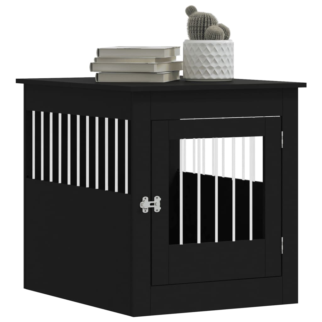 vidaXL Ladă pentru câini, negru, 64,5x80x71 cm, lemn compozit vidaXL Ladă pentru câini, negru, 64,5x80x71 cm, lemn compozit