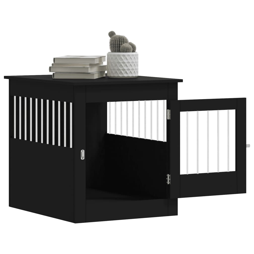 vidaXL Ladă pentru câini, negru, 64,5x80x71 cm, lemn compozit vidaXL Ladă pentru câini, negru, 64,5x80x71 cm, lemn compozit