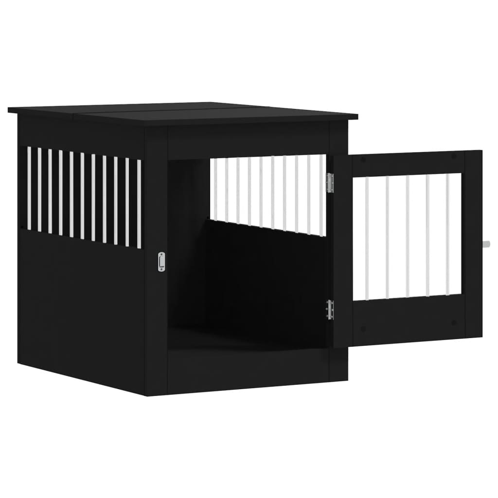 vidaXL Ladă pentru câini, negru, 64,5x80x71 cm, lemn compozit vidaXL Ladă pentru câini, negru, 64,5x80x71 cm, lemn compozit
