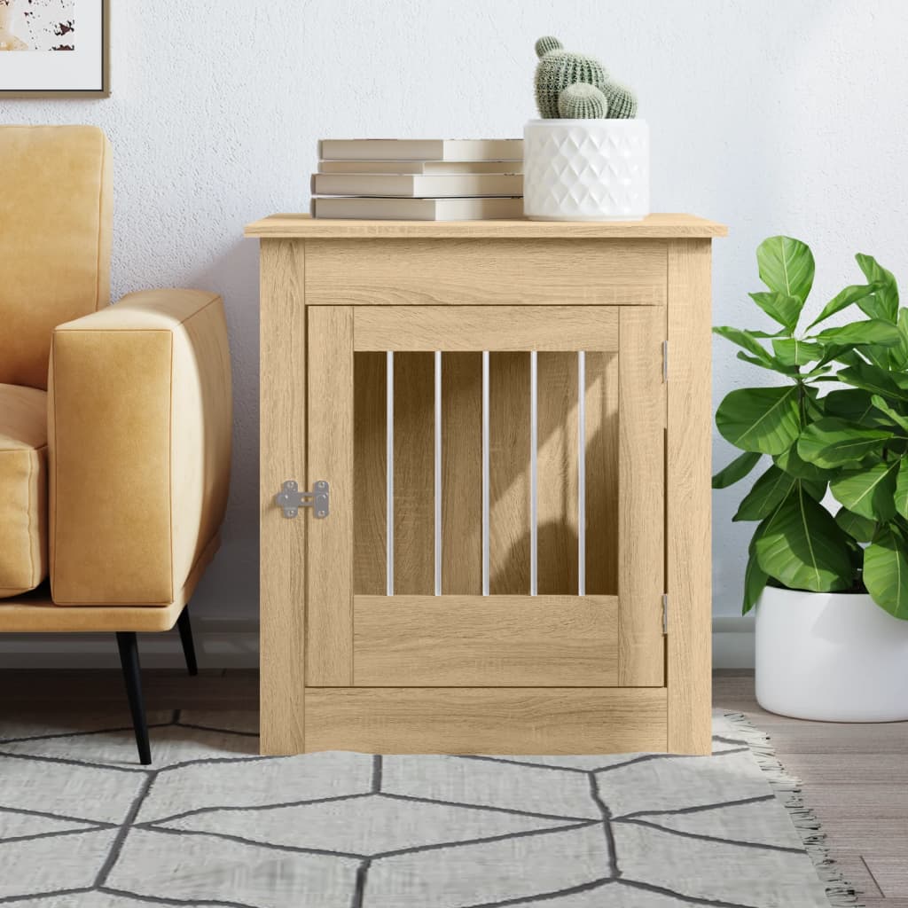 vidaXL Ladă pentru câini, stejar sonoma, 64,5x80x71 cm, lemn compozit vidaXL Ladă pentru câini, stejar sonoma, 64,5x80x71 cm, lemn compozit