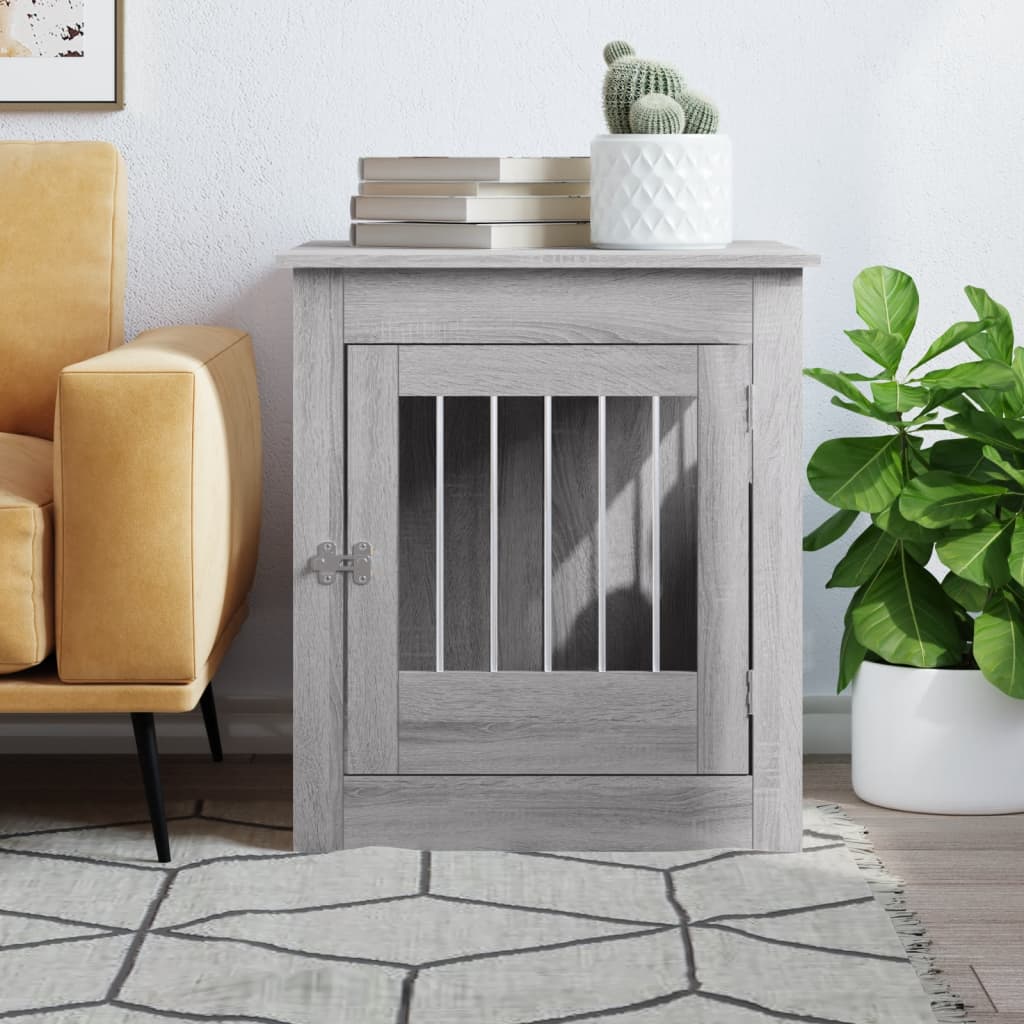 vidaXL Ladă pentru câini, gri sonoma, 64,5x80x71 cm, lemn compozit vidaXL Ladă pentru câini, gri sonoma, 64,5x80x71 cm, lemn compozit
