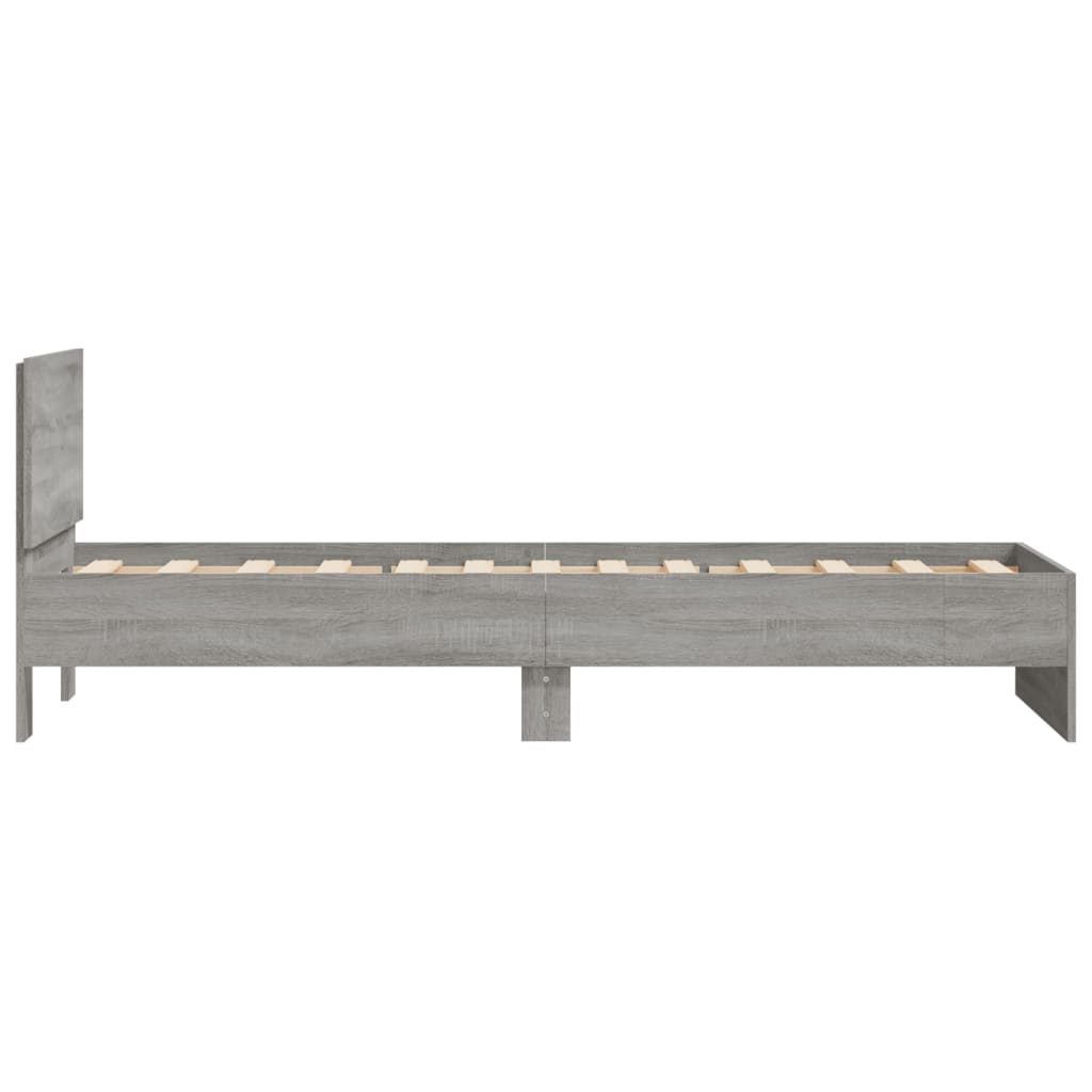 vidaXL Cadru de pat cu tăblie gri sonoma 75x190 cm lemn prelucrat