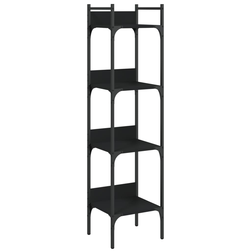 vidaXL Bibliotecă 4 niveluri, negru, 35x30x138,5 cm, lemn prelucrat vidaXL Bibliotecă 4 niveluri, negru, 35x30x138,5 cm, lemn prelucrat