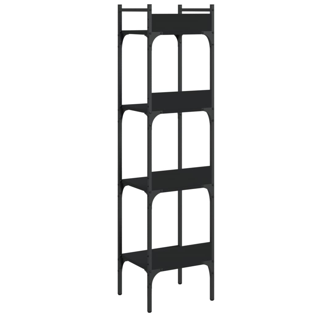 vidaXL Bibliotecă 4 niveluri, negru, 35x30x138,5 cm, lemn prelucrat vidaXL Bibliotecă 4 niveluri, negru, 35x30x138,5 cm, lemn prelucrat