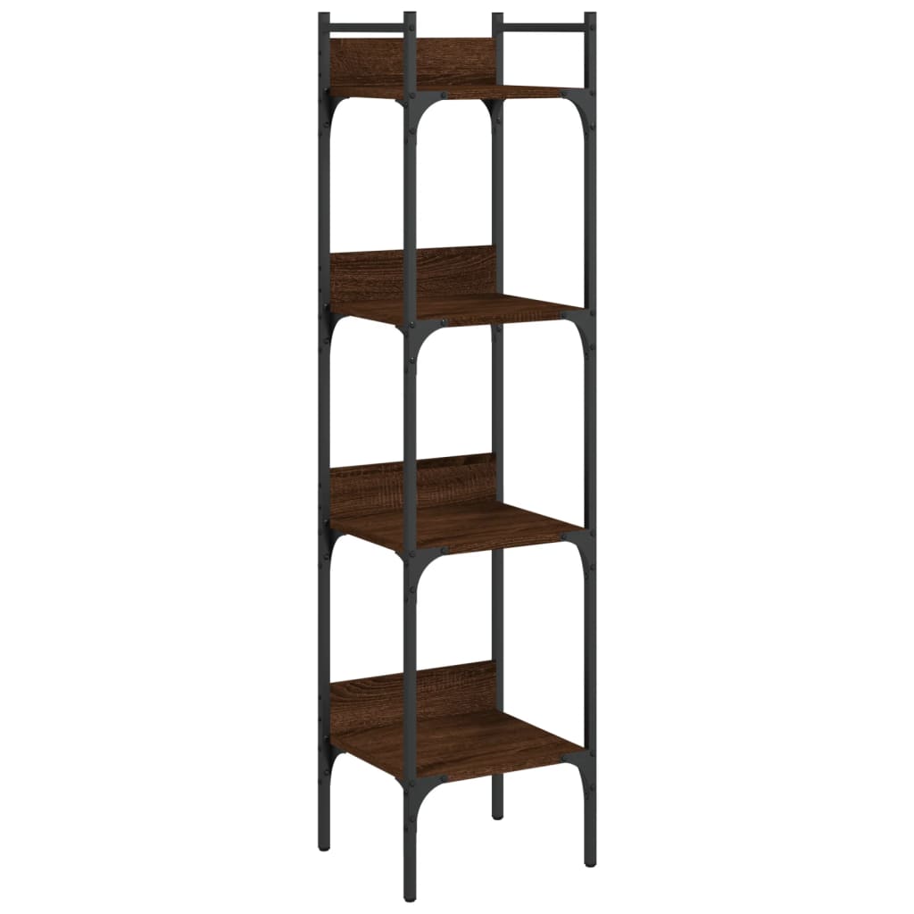 vidaXL Bibliotecă 4 niveluri stejar maro 35x30x138,5 cm lemn prelucrat vidaXL Bibliotecă 4 niveluri stejar maro 35x30x138,5 cm lemn prelucrat