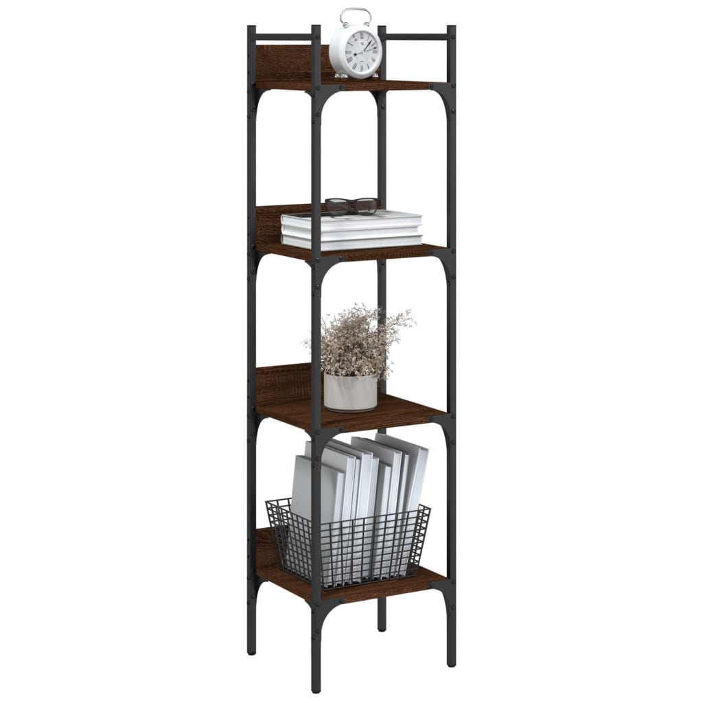 vidaXL Bibliotecă 4 niveluri stejar maro 35x30x138,5 cm lemn prelucrat vidaXL Bibliotecă 4 niveluri stejar maro 35x30x138,5 cm lemn prelucrat
