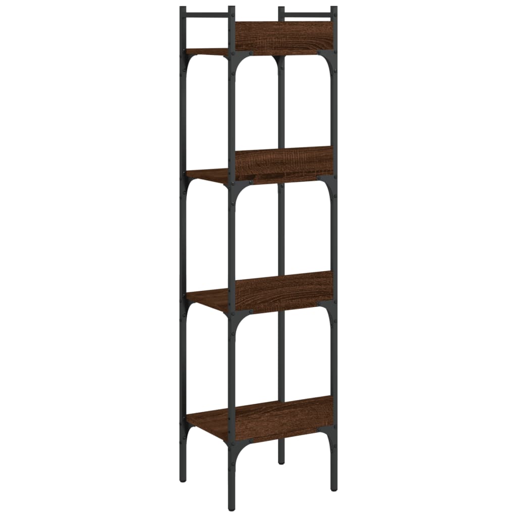 vidaXL Bibliotecă 4 niveluri stejar maro 35x30x138,5 cm lemn prelucrat vidaXL Bibliotecă 4 niveluri stejar maro 35x30x138,5 cm lemn prelucrat