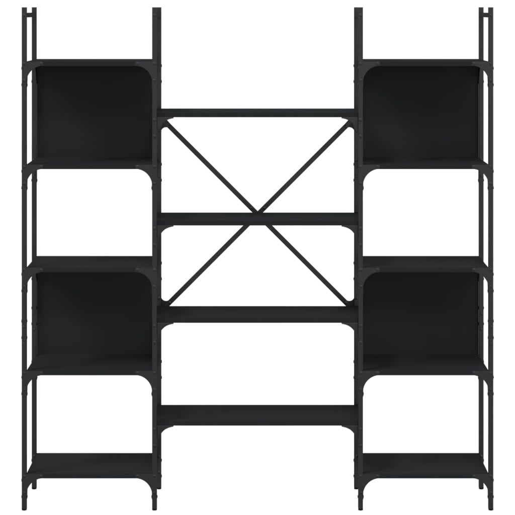 vidaXL Bibliotecă, negru, 155,5x24x166,5 cm, lemn prelucrat vidaXL Bibliotecă, negru, 155,5x24x166,5 cm, lemn prelucrat