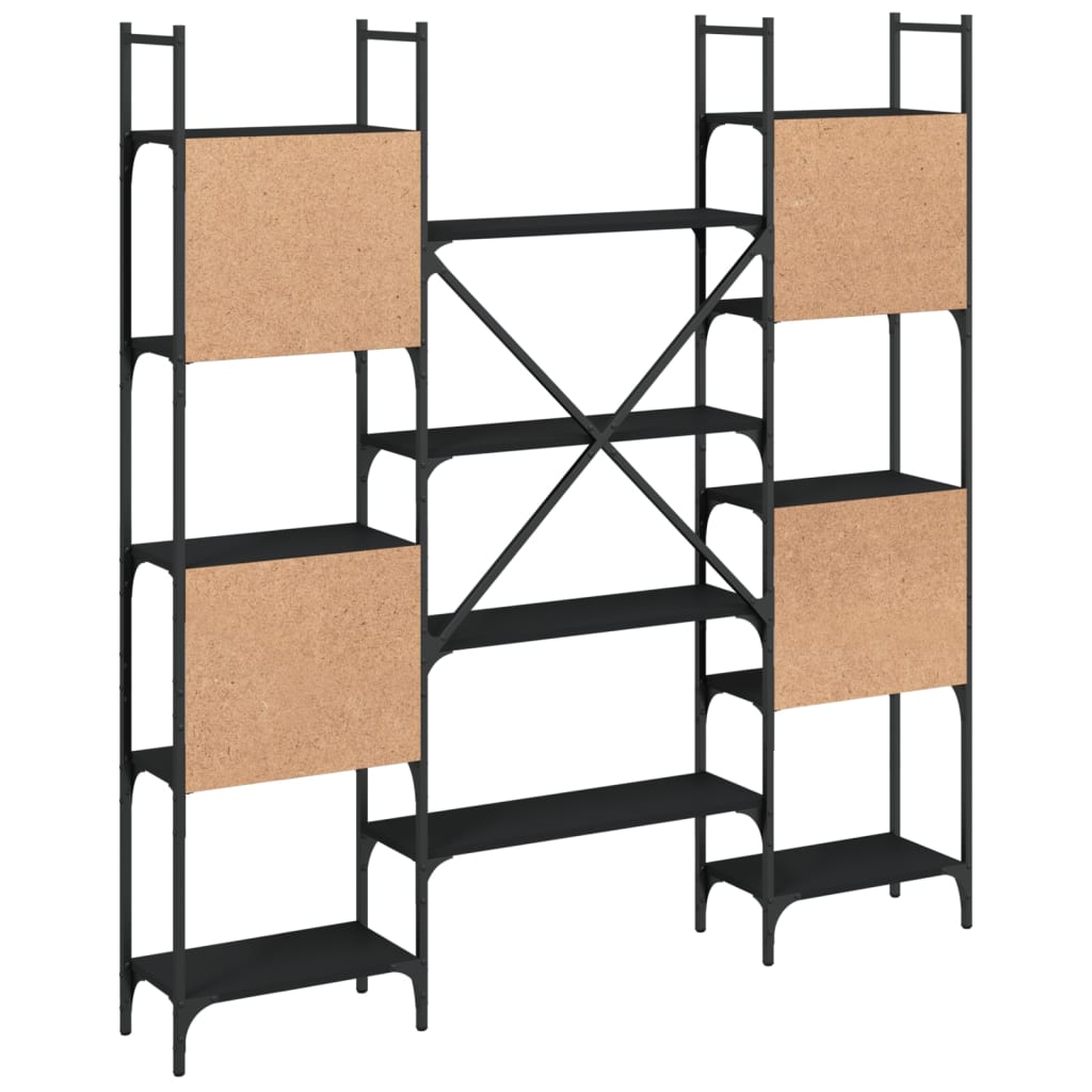 vidaXL Bibliotecă, negru, 155,5x24x166,5 cm, lemn prelucrat vidaXL Bibliotecă, negru, 155,5x24x166,5 cm, lemn prelucrat