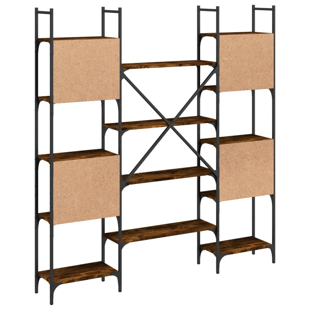 vidaXL Bibliotecă, stejar fumuriu, 155,5x24x166,5 cm, lemn prelucrat vidaXL Bibliotecă, stejar fumuriu, 155,5x24x166,5 cm, lemn prelucrat