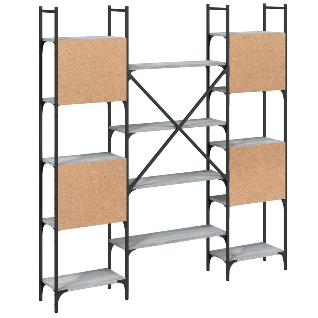 vidaXL Bibliotecă, gri sonoma, 155,5x24x166,5 cm, lemn prelucrat vidaXL Bibliotecă, gri sonoma, 155,5x24x166,5 cm, lemn prelucrat