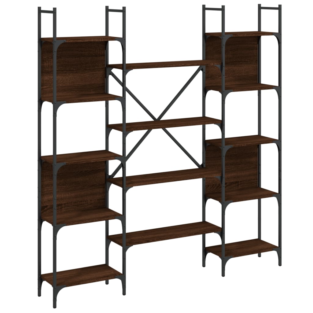 vidaXL Bibliotecă, stejar maro, 155,5x24x166,5 cm, lemn prelucrat