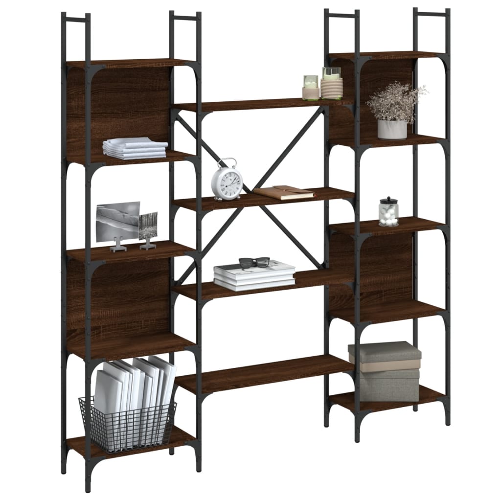 vidaXL Bibliotecă, stejar maro, 155,5x24x166,5 cm, lemn prelucrat