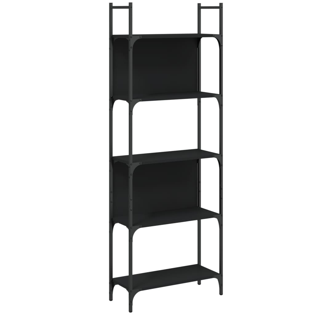 vidaXL Bibliotecă 5 niveluri, negru, 60,5x24x166,5 cm, lemn prelucrat vidaXL Bibliotecă 5 niveluri, negru, 60,5x24x166,5 cm, lemn prelucrat