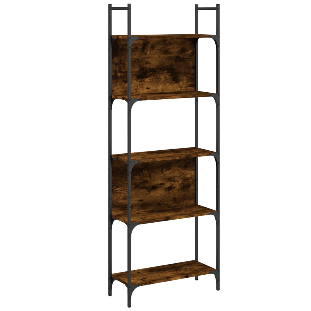 vidaXL Bibliotecă 5 niveluri, stejar fumuriu, 60,5x24x166,5 cm vidaXL Bibliotecă 5 niveluri, stejar fumuriu, 60,5x24x166,5 cm