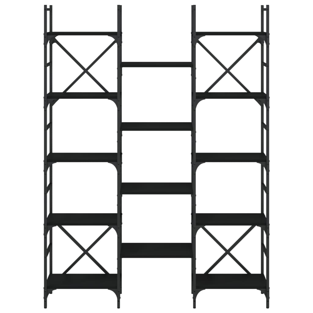 vidaXL Bibliotecă, negru, 127,5x28,5x172,5 cm, lemn prelucrat vidaXL Bibliotecă, negru, 127,5x28,5x172,5 cm, lemn prelucrat