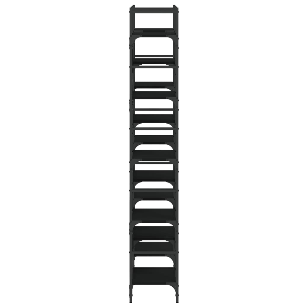 vidaXL Bibliotecă, negru, 127,5x28,5x172,5 cm, lemn prelucrat vidaXL Bibliotecă, negru, 127,5x28,5x172,5 cm, lemn prelucrat