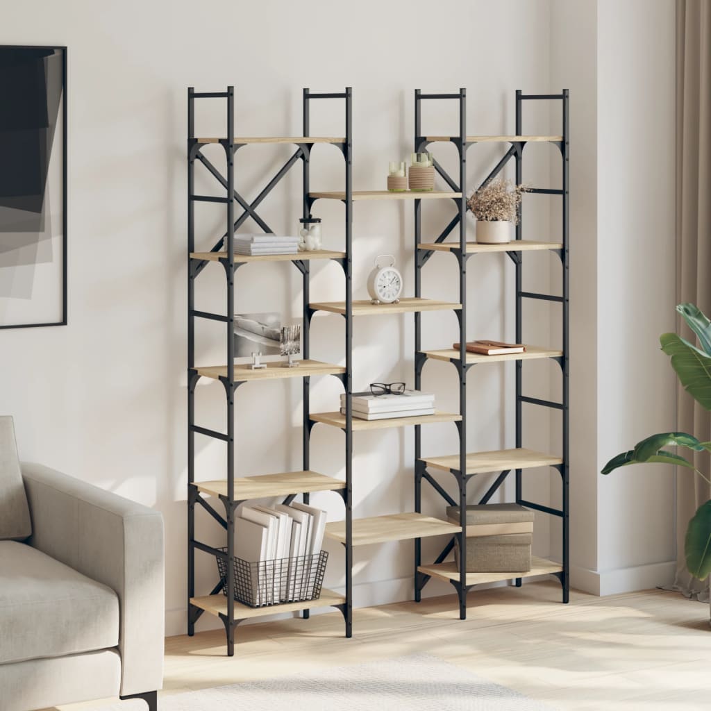 vidaXL Bibliotecă, stejar sonoma, 127,5x28,5x172,5 cm, lemn prelucrat vidaXL Bibliotecă, stejar sonoma, 127,5x28,5x172,5 cm, lemn prelucrat
