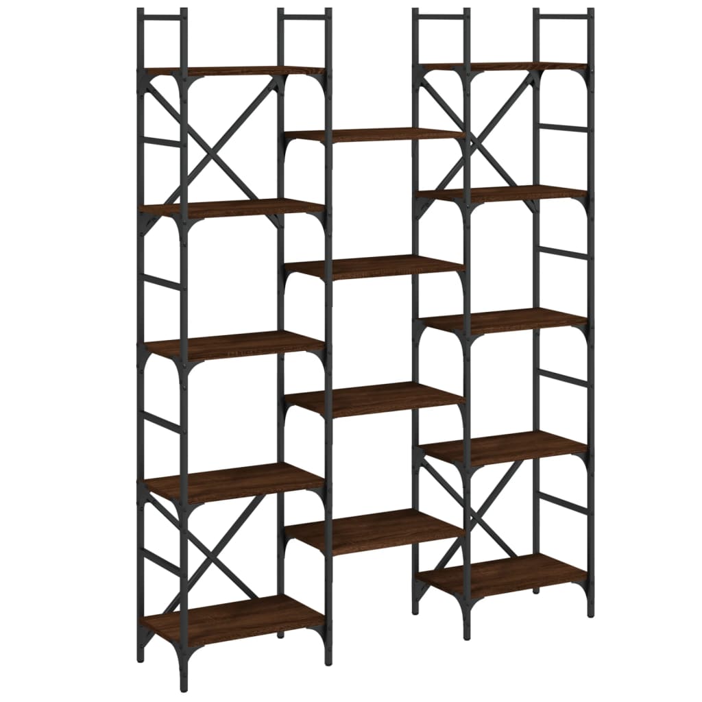 vidaXL Bibliotecă, stejar maro, 127,5x28,5x172,5 cm, lemn prelucrat