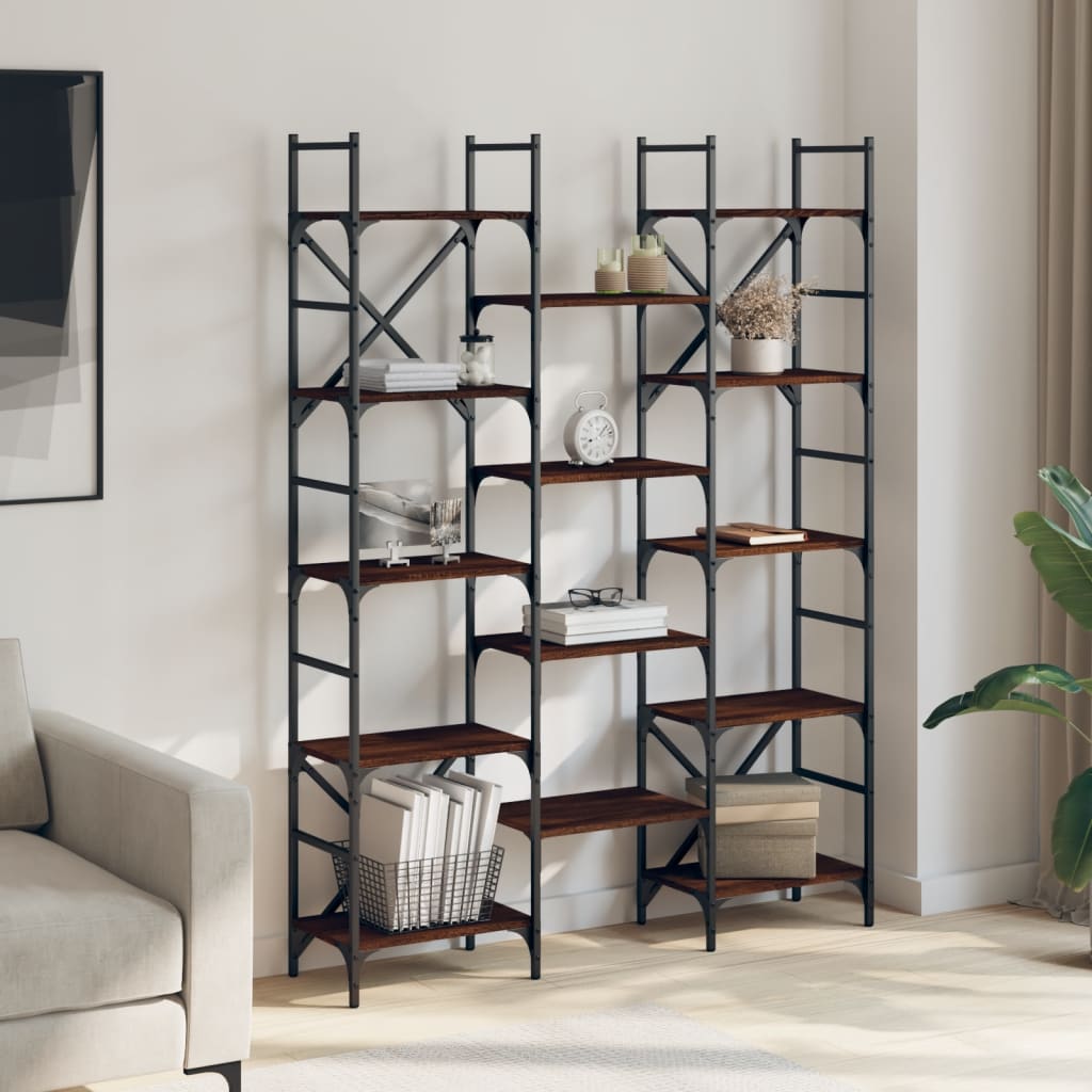 vidaXL Bibliotecă, stejar maro, 127,5x28,5x172,5 cm, lemn prelucrat